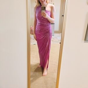 Elegant Fuschia One-Shoulder Dress